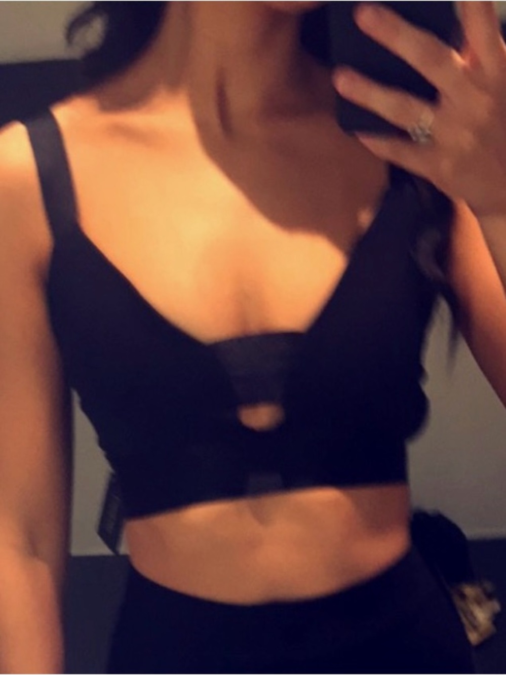 bebe Black Cutout Bralette Crop Top